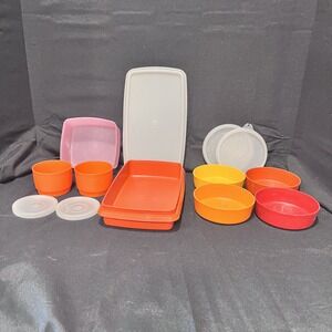 Assorted Vintage Tupperware 13 Pieces Which Includes Some Lids